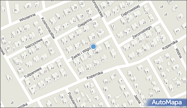 Wołomin, Franciszka Żwirki i Stanisława Wigury, 12, mapa Wołomin
