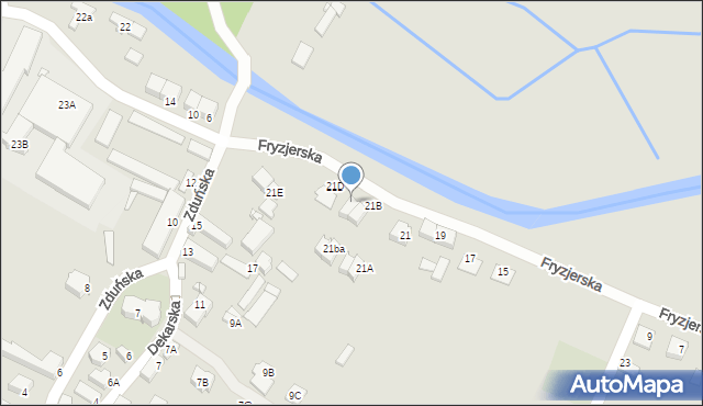 Wrocław, Fryzjerska, 21cc, mapa Wrocławia