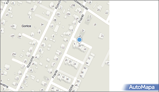 Wrocław, Franki Iwana, 10, mapa Wrocławia