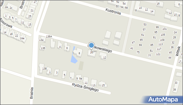 Wrocław, Frankowskiego Stefana, kadm., 10, mapa Wrocławia