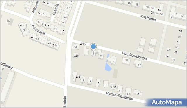 Wrocław, Frankowskiego Stefana, kadm., 4, mapa Wrocławia