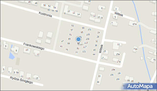 Wrocław, Frankowskiego Stefana, kadm., 83, mapa Wrocławia