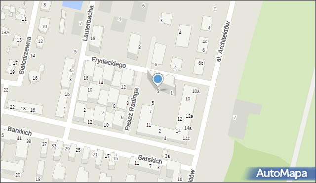 Wrocław, Frydeckiego Andrzeja, 3, mapa Wrocławia