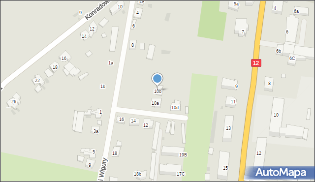 Wschowa, Franciszka Żwirki i Stanisława Wigury, 10b, mapa Wschowa