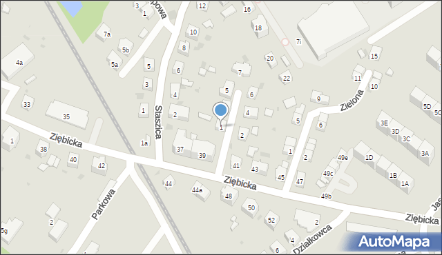 Ząbkowice Śląskie, Franciszka Żwirki i Stanisława Wigury, 1, mapa Ząbkowice Śląskie