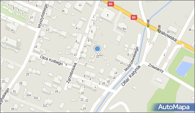 Zabrze, Frycza-Modrzewskiego Andrzeja, 12, mapa Zabrza