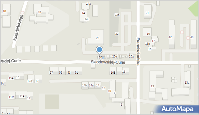 Zabrze, Franciszkańska, 20i, mapa Zabrza