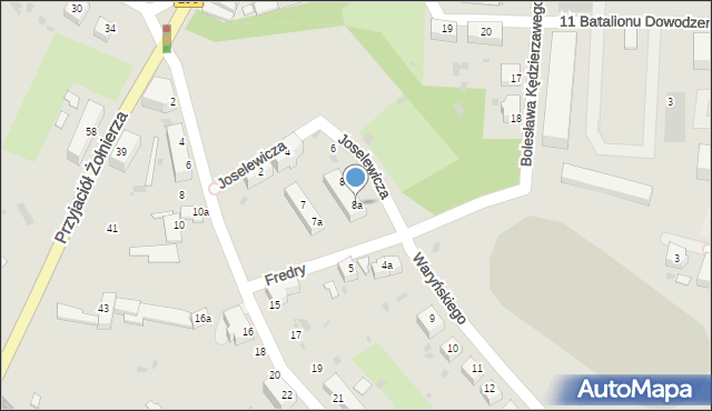 Żagań, Fredry Aleksandra, 8a, mapa Żagań