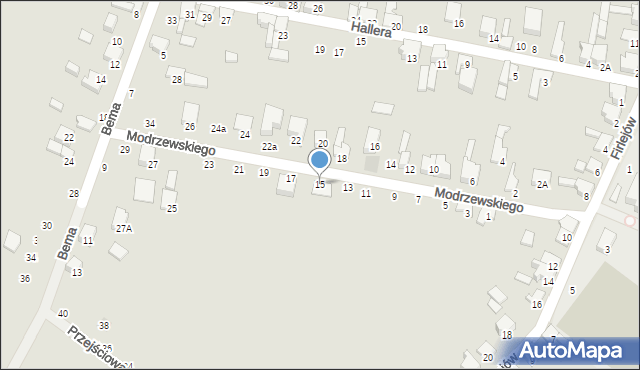 Zawiercie, Frycza-Modrzewskiego Andrzeja, 15, mapa Zawiercie