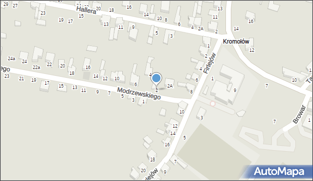 Zawiercie, Frycza-Modrzewskiego Andrzeja, 2, mapa Zawiercie