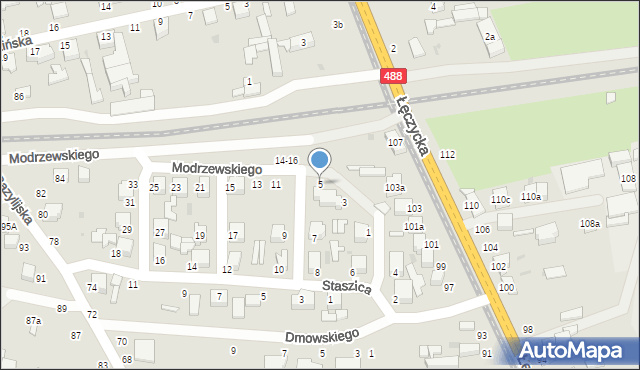 Zgierz, Frycza-Modrzewskiego Andrzeja, 5, mapa Zgierz