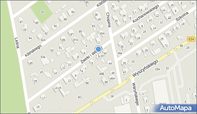 Zielonka, Franciszka Żwirki i Stanisława Wigury, 3, mapa Zielonka