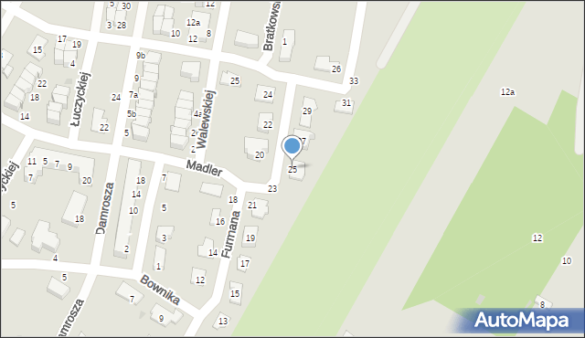 Biała Podlaska, Furmana Józefa, 25, mapa Białej Podlaskiej