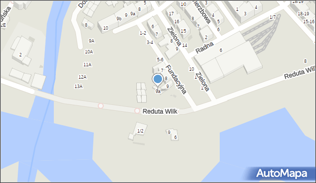 Gdańsk, Fundacyjna, 9a, mapa Gdańska