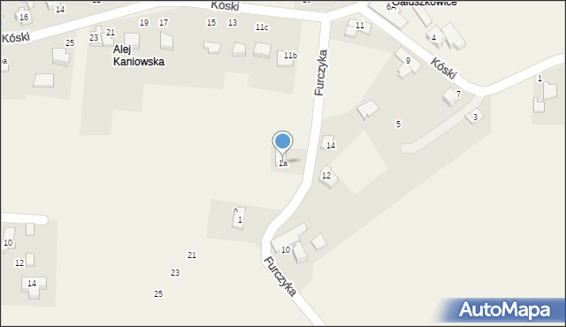Kaniów, Furczyka Walentego, 1a, mapa Kaniów