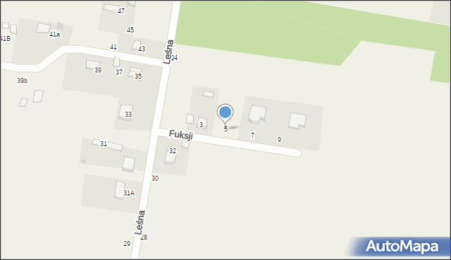 Łaznowska Wola, Fuksji, 5, mapa Łaznowska Wola