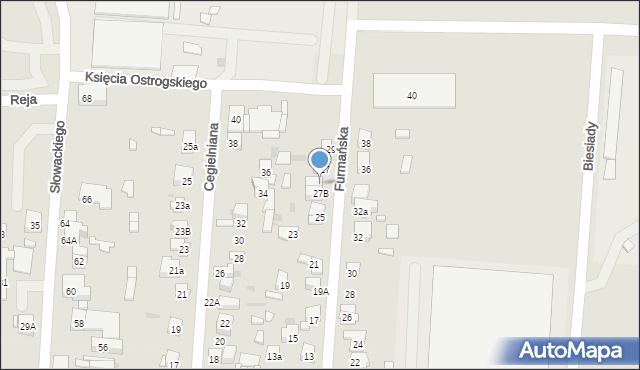 Ostrowiec Świętokrzyski, Furmańska, 27A, mapa Ostrowiec Świętokrzyski