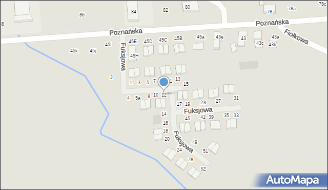 Pobiedziska, Fuksjowa, 12, mapa Pobiedziska