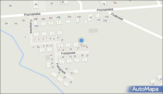 Pobiedziska, Fuksjowa, 29, mapa Pobiedziska