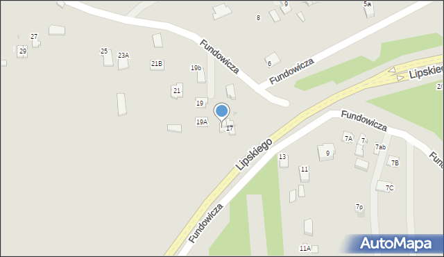 Radom, Fundowicza Stefana, 17A, mapa Radomia
