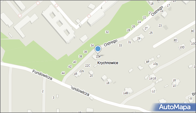 Radom, Fundowicza Stefana, 22e, mapa Radomia