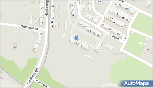 Ruda Śląska, Furgoła Jana, 10A, mapa Rudy Śląskiej