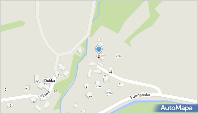 Ustroń, Furmańska, 23, mapa Ustroń