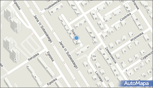 Warszawa, Fucika Juliusa, 29, mapa Warszawy