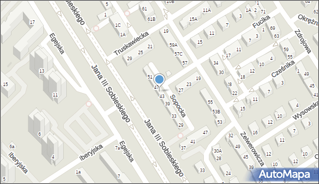 Warszawa, Fucika Juliusa, 45, mapa Warszawy