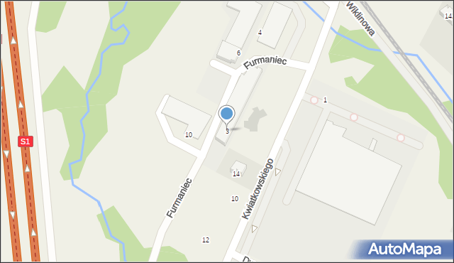 Wilkowice, Furmaniec, 3, mapa Wilkowice