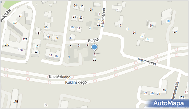 Wrocław, Funka Kazimierza, 1, mapa Wrocławia