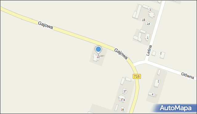 Będzelin, Gajowa, 12, mapa Będzelin