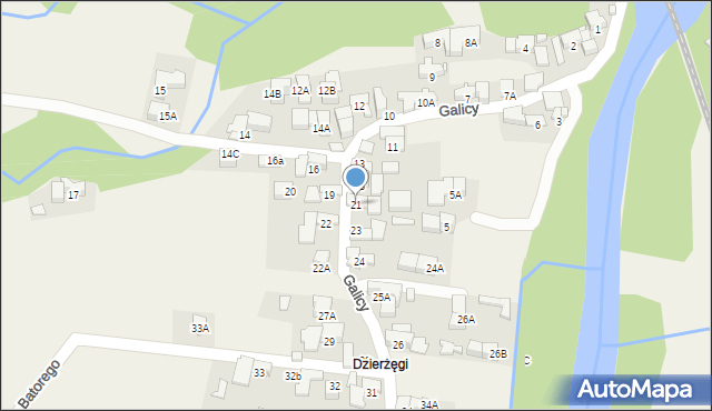 Biały Dunajec, Galicy, gen., 21, mapa Biały Dunajec