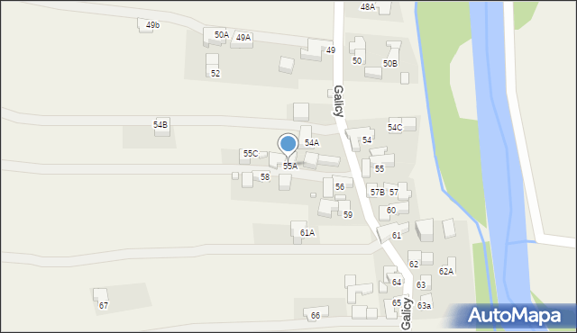 Biały Dunajec, Galicy, gen., 55A, mapa Biały Dunajec