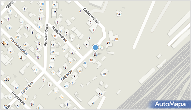 Białystok, Gajcego Tadeusza Stefana, 12, mapa Białegostoku