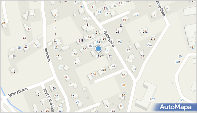 Bibice, Galicyjska, 18a, mapa Bibice