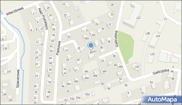 Bibice, Galicyjska, 40, mapa Bibice