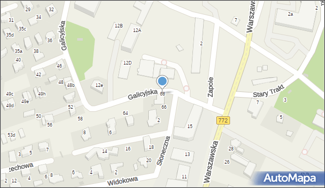 Bibice, Galicyjska, 68, mapa Bibice