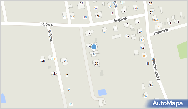 Bielsk Podlaski, Gajowa, 9c, mapa Bielsk Podlaski