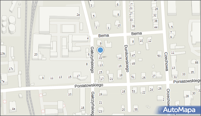 Bielsko-Biała, Gałczyńskiego Konstantego Ildefonsa, 11, mapa Bielsko-Białej
