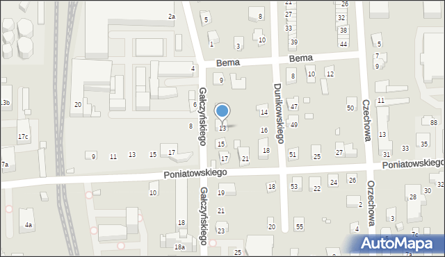 Bielsko-Biała, Gałczyńskiego Konstantego Ildefonsa, 13, mapa Bielsko-Białej