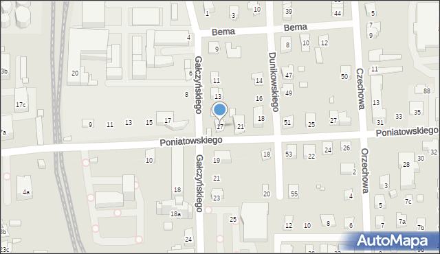 Bielsko-Biała, Gałczyńskiego Konstantego Ildefonsa, 17, mapa Bielsko-Białej