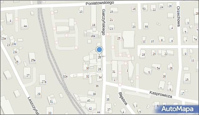 Bielsko-Biała, Gałczyńskiego Konstantego Ildefonsa, 26, mapa Bielsko-Białej
