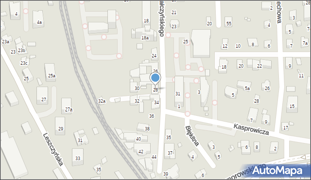 Bielsko-Biała, Gałczyńskiego Konstantego Ildefonsa, 28, mapa Bielsko-Białej