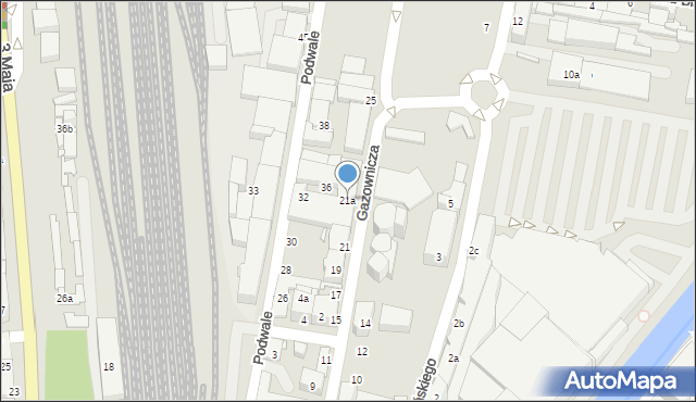 Bielsko-Biała, Gazownicza, 21a, mapa Bielsko-Białej