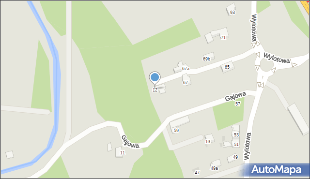 Bieruń, Gajowa, 12, mapa Bieruń