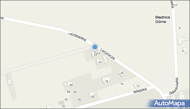 Bładnice Górne, Gazdowska, 22, mapa Bładnice Górne