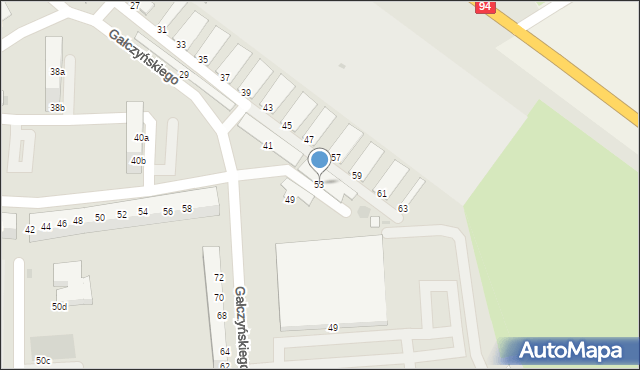 Bolesławiec, Gałczyńskiego Konstantego Ildefonsa, 53, mapa Bolesławca