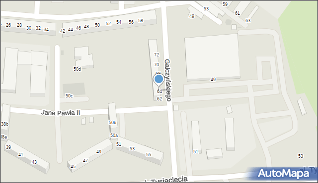 Bolesławiec, Gałczyńskiego Konstantego Ildefonsa, 64, mapa Bolesławca