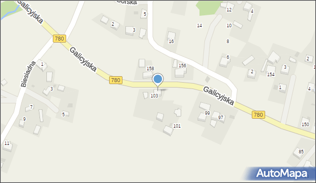 Brodła, Galicyjska, 105, mapa Brodła